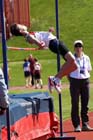 Samantha Coleby (Durham City) wins the 200 metres at the North of England, DivScott Armstrong (Gateshead Harriers) winning the under-15s high jump.